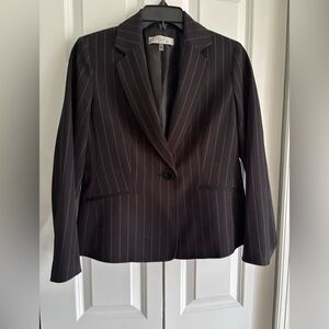 Black blazer with brown stripes